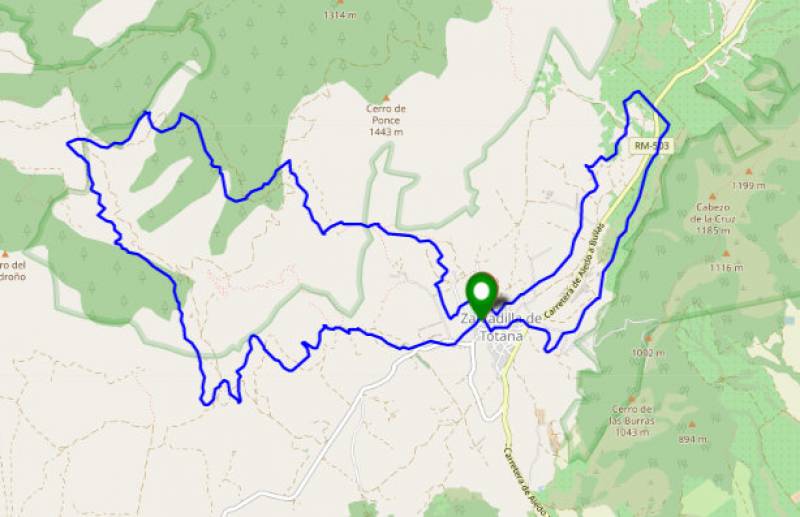 The Cejo Colorao hiking route around Zarzadilla de Totana