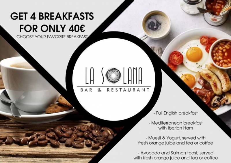 Where to get 4 fry ups for 40 euros near La Manga