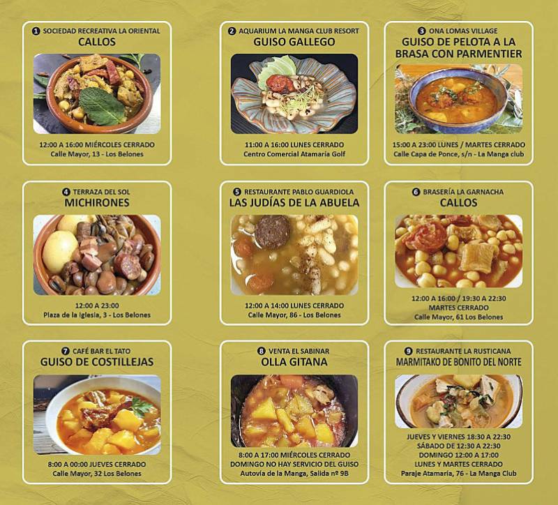 February 21 to March 2 Traditional stews and tapas route in Los Belones