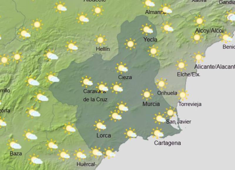 Murcia weekend weather forecast June 5-8: Another hot, sunny and settled one
