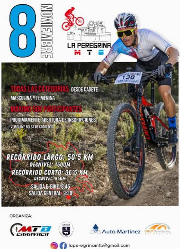 November 8 La Peregrina mountain bike event in Caravaca de la Cruz