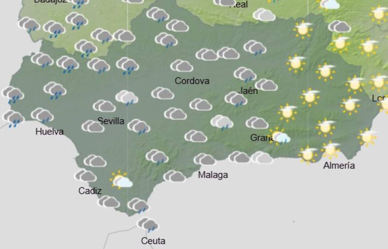 Andalucía weekend weather forecast November 13-16: Showers, storms and cooler temperatures approaching