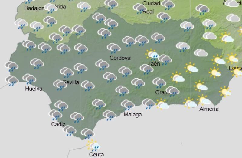 Andalucía weekend weather forecast November 13-16: Showers, storms and cooler temperatures approaching