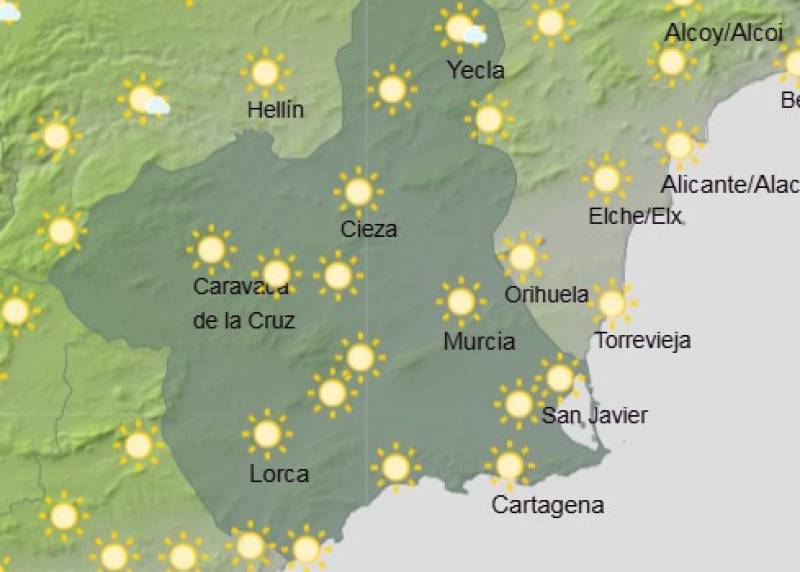 Frosty mornings and mild afternoons: Murcia weather forecast November 20-23