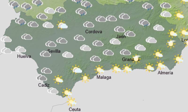 Andalucía weekend weather forecast December 4-7: Blustery showers and a brighter, milder finish