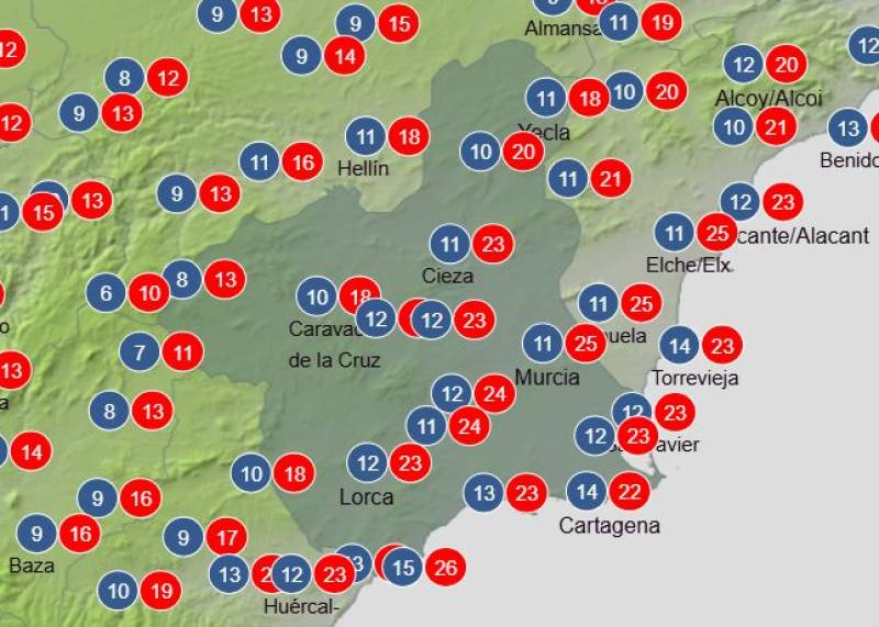 Rain, rain, rain: Murcia weekly weather forecast February 2-5