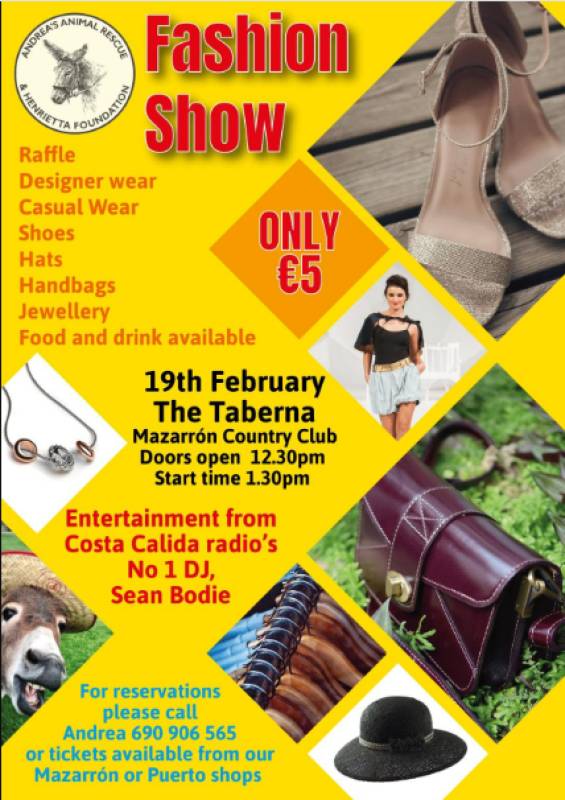 February 19 The Taberna Mazarrón fashion show in aid of Andrea's Animal Rescue