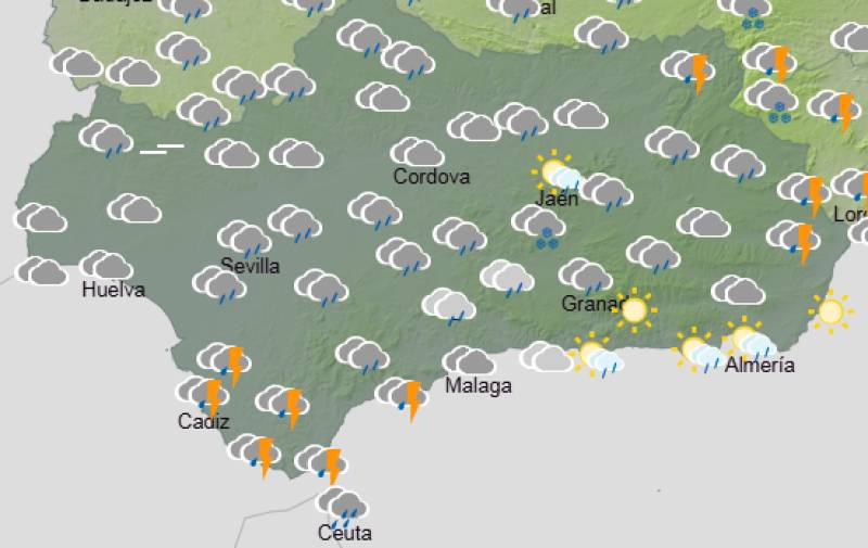 Andalucía weekend weather forecast March 5-8: Cooler, cloudy and often wet