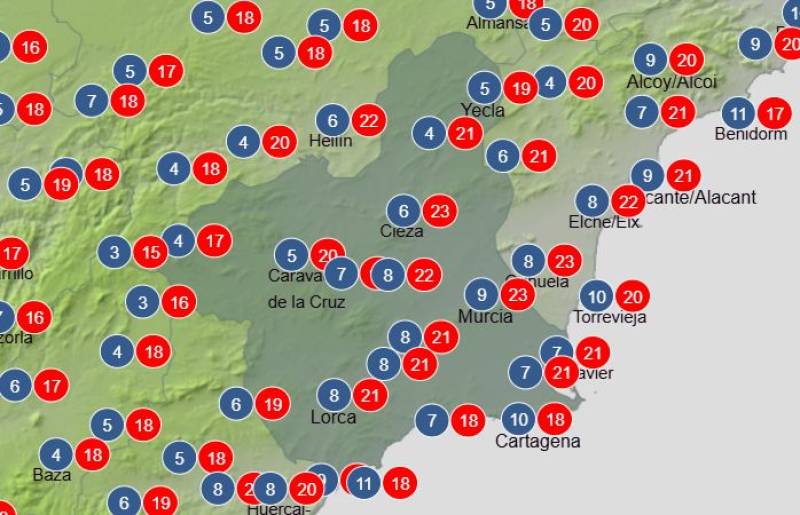 Rain on Saturday, but much drier overall: Murcia weekend weather forecast March 12-15