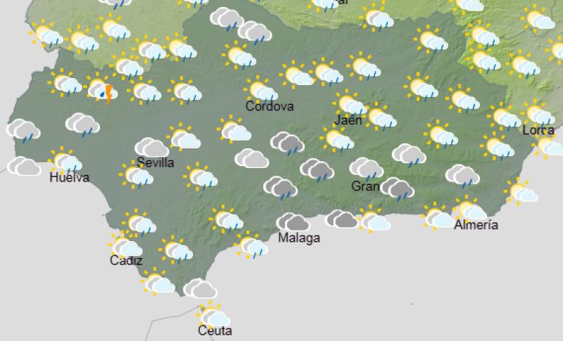 Andalucía weekend weather forecast March 19-22: Showers and very gusty winds