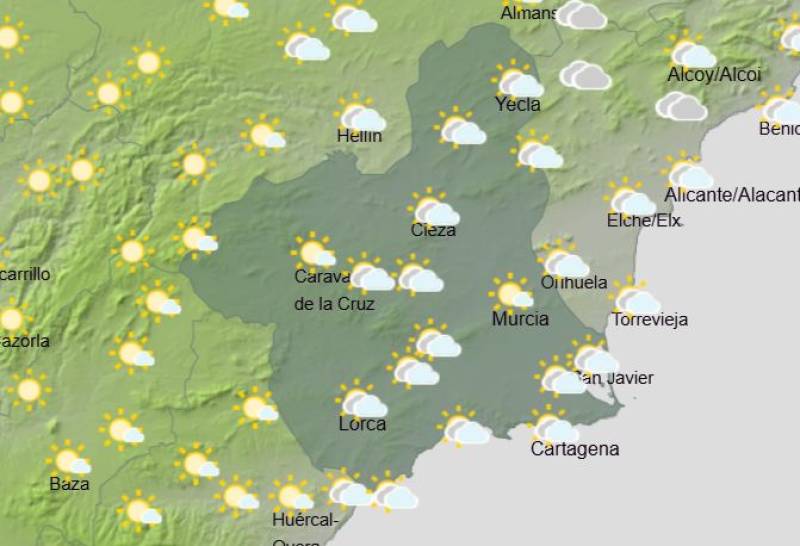 Murcia weekend weather forecast March 26-29: Cloudy with a chance of rain