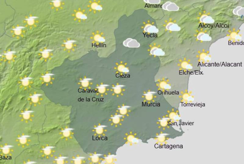 Murcia weekly weather forecast April 20-23: The early summer temperatures continue