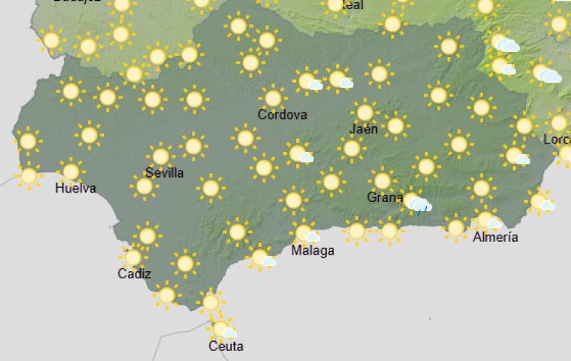 Andalucía weekly weather forecast June 8-11: Warm, mostly settled with a few showers inland