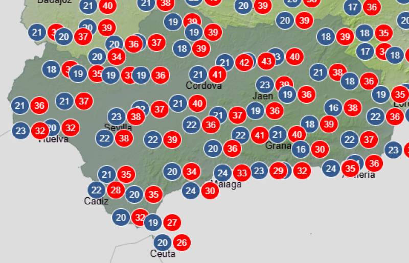 Andalucía weather forecast June 18-21: Heat intensifies with temperatures pushing into the 40s