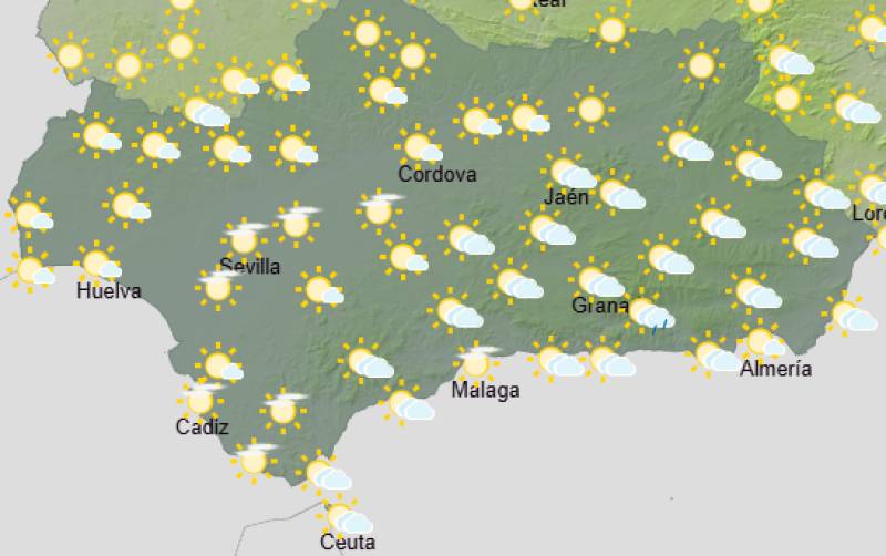 Andalucía weekly weather forecast October 26-29: Warm start gives way to cloud and coastal rain by Thursday